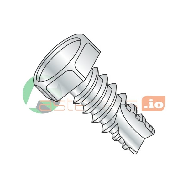 Newport Fasteners Thread Cutting Screw, 1/4" x 1 in, Zinc Plated Steel Hex Head Hex Drive, 2000 PK 999997 - main